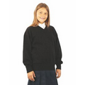 Youth Acrylic Heavy Gauge V-Neck Long Sleeve Pullover - Black